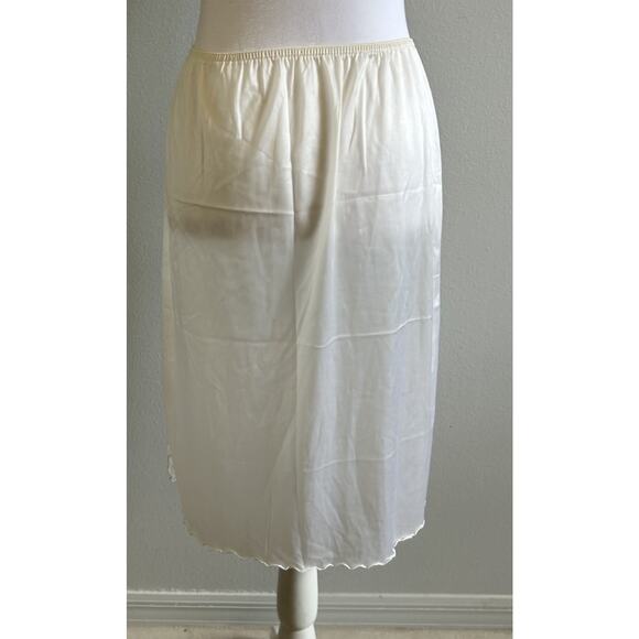 Vintage Half-Slip Women’s Wedding Sexy Ivory Nylon Lace Trim Floral White 70s M - Picture 2 of 10